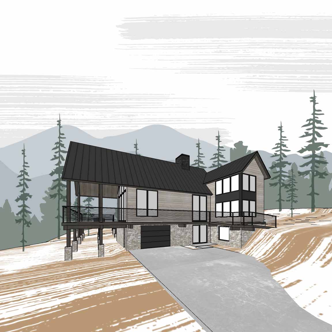 hedda arch house remodel sketchup image created with software